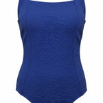 Speedo  One Piece Swimsuit Modest Conservative Blue Textured Beach Active Size 8 Photo 0