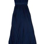 David's Bridal Women's 2 Blue Midi Light Weight Brides Maid Navy Formal Dress Photo 0