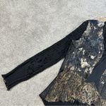 Alberto Makali  Women’s Mixed Print Textured Tie Neck Blouse Top Goth in Black XL Photo 5