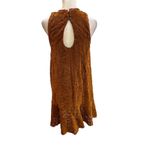 Maeve Anthropologie Women's Velvet Laser Cut Mini Dress Brown Size 2 Formal Photo 2