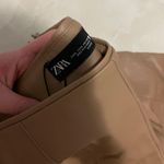 ZARA Beige Leather Pants Photo 2