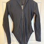 Forever 21  Black Long Sleeve Zipper Bodysuit‎ Sexy Cut Out Back Party Clubwear Photo 0