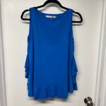 Susana Monaco Susan Monaco Womens Blue Ruffled Tank Top Blouse Size Small Maternity Breezy Photo 1