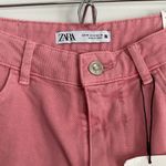 ZARA |NWT High Rise Pink Jean Shorts sz 6 Photo 1