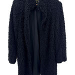 Cartise Black Shaggy Textured Statement Coat Avant Garde Minimalist Open Front M Size M Photo 0