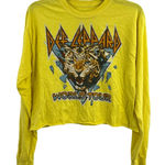 Def Leppard ‎ Tee S/M Long Sleeve Cropped Yellow Photo 0