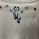 Breckenridge NWT 'Picture Purr-Fect" Cat/Paws Embroidered 3/4 Sleeve Knit Shirt Photo 1