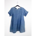 Anthropologie Porridge Women's Short Sleeve Denim Mini Swing‎ Dress Blue Sz S Photo 9