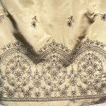 J.R. Nites Womens Olive Satin Shimmer Embroidered Goth Glam Evening Top Size 12 Green Photo 3