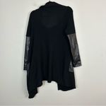 BLANK NYC  | Black Drape Front Mix Media Jacket in Roll Over Size XS Photo 4