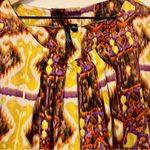 Essentials by Milano Women's Satin Blouse Purple Yellow Size XL Photo 1
