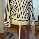 ZARA  Navy and White Striped Blazer Photo 0