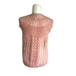 Vintage Donagain Crochet Sweater Vest Womens Size L Pink Rose Boho Romantic Size L Photo 3