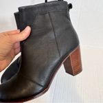 Toms Black Leather Ankle Heeled Boots Womens 8.5 Fall Casual Classic Booties Photo 6