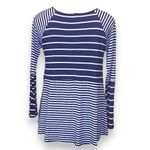 Sun & Moon Blue White Striped Long Sleeve Tunic Top Raglan Sleeves Lightweight Photo 3