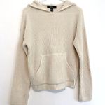 Forever 21 + Plus Size Solid Cream Ivory Sweater Material Knit Hoodie Sweatshirt Photo 0