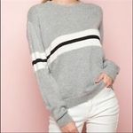 Brandy Melville Wool Cashmere Blend Long Sleeve Gray Striped Sweater Photo 1
