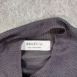 Bailey 44 Mock Neck Sheer Long Sleeve Top Women's Small Gray Ribbed Knit Photo 4