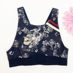 Free People Movement Freestyle Athletic Sports Bra: Black Floral Stripe Photo 1
