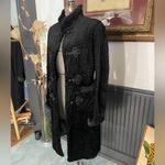 Cuero Faux Lamb Fur Coat w Real Rabbit Fur Trim Steampunk Victorian Photo 3