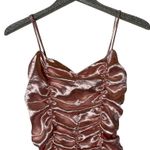 Urban Outfitters  Satin Ruched Mini Dress Pink Rose Photo 2