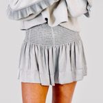 Koch Smocked Waist Pleated Skort Shorts Flowy Resort Boho in Silver~Medium🧡 Photo 7