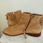 Kate Spade  Sadie Side Zip Tasseled Ankle Suede Boots, ‎ Almond, Size 9.5, NWOB Photo 8
