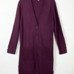 J. Jill Burgundy Red Knit Long Button Up Duster Cardigan Sweater Size M Size M Photo 0