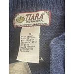 Tiara International Cardigan Fall Harvest Sweater Blue Embroidered Pumpkin S Photo 6