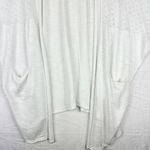 Garnet Hill  Linen Cotton Blend Open Front Cardigan Size Small Crochet White Photo 3