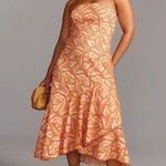 Anthropologie Strapless A-Line Floral Lace Ruffle-Hem Midi Dress Size 22W Photo 0