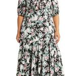 Chelsea28  Floral Tie Front Puff Sleeve Dress Size 3X Wedding Guest Bridal Shower Photo 0