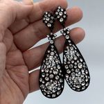 Amrita Singh  Austrian Crystal Jet Black Crystal Earrings Photo 2