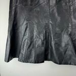 Northside Vintage Black Leather A-Line Skirt Sz 13 Flare Hem Photo 9