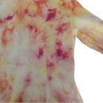 Edward 100% Linen Popover Top Tie Dye Yellow Hot Pink Lace Detail Size L Breezy Size L Photo 2