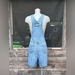 Bum Equipment Vintage 90s Blue Denim Painters Shortalls Overall Shorts~L~ Photo 4