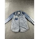 American Eagle Outfitters Pearl Snap Shirt Women Medium Denim Western Photo 2