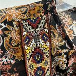 ZARA Chiffon Floral Semi Sheer Beaded Embellished Pleated Keyhole Top Medium Photo 13