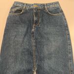 ZARA 70s Blue Cotton Denim Jean Front Vent Midi Skirt Size Small Photo 7