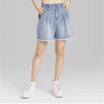 Wild Fable  Light Acid Wash Highest Rise A-Line Denim Shorts 14/32‎ Photo 2