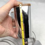 Gianvito Rossi NEW  Ludovica Mirrored Chrome Square Toe Block Heel Pumps Silver Photo 11