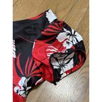 Hukilau Fashions Dress Sz 20 Red Floral Hawaiian Tropical Beach Red Black VTG Photo 4