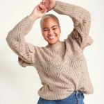 Old Navy NWOT  Pointelle Knit Ruffle Sleeve Sweater Cream Plus‎ Size 2X 3X 4X Photo 0