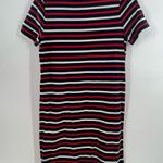 Tommy Hilfiger Women's Horizontal Striped Short Sleeve Tee Shirt Dress w/Vents-M Photo 5