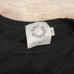 LILISIDONG Black Ribbed Long Sleeve Crew Neck Top Arty Urban Pop Size Small Photo 1