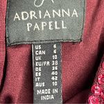 Adrianna Papell size 6 Wine Tulle Maxi Dress sequined top long gown short sleeve Photo 1