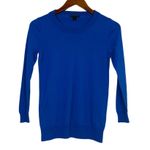J.Crew  Soft Merino Wool Long Sleeve Crew Neck Sweater Cardigan XS Royal Blue Photo 9