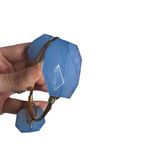 Acrylic Blue and Faux Gold Wire Bracelet Chunky Stone Photo 6