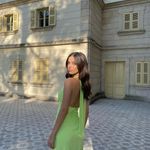 ZARA drapped fit halter dress in light pistachio Photo 2