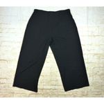 J.Jill Stretch Wide Leg Crop Pants Womens XL Black Pull on Rayon Knit Tan Stitch Photo 6